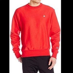 Champion vintage red fleeces lined crewneck